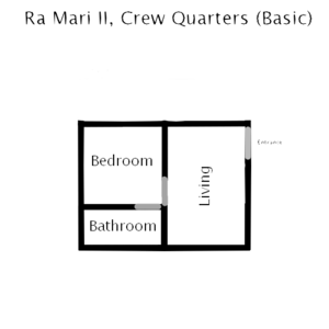 Basic quarters represent a mix of space and efficiency. Meant to give someone sufficient living quarters for extended deployment, they nevertheless encourage time spent out in common areas.